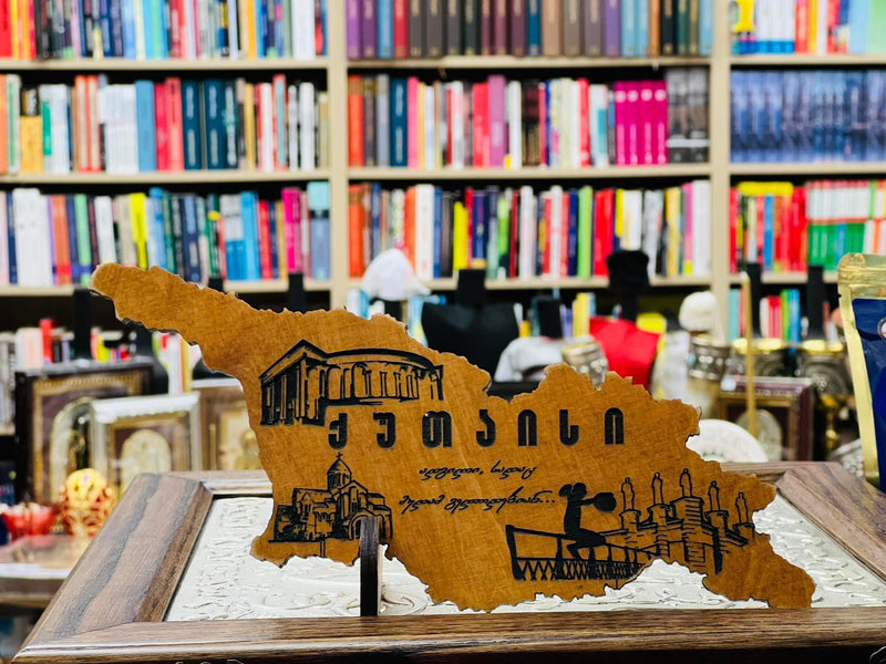 ხის ხელნაკეთი საქართველოს რუქა - სვანეთი