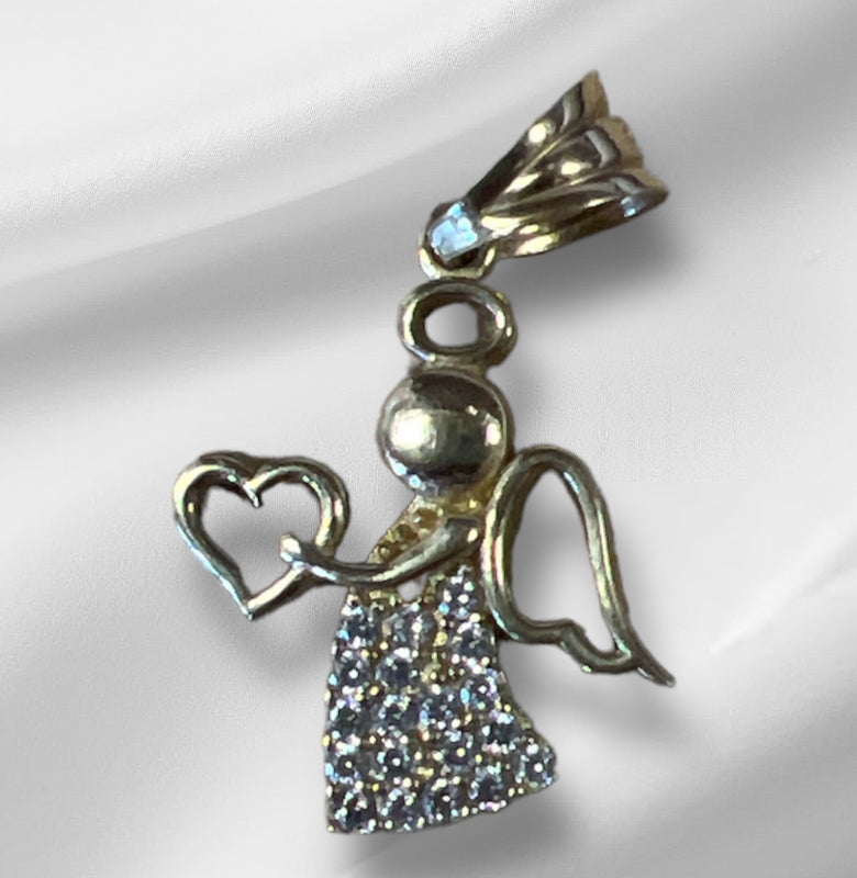 ოქროს ანგელოზი ცირკონის თვლებით