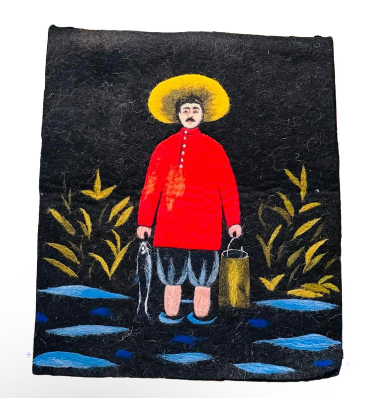 თექის ხელნაკეთი პანო - მეთევზე ( ფიროსმანი)