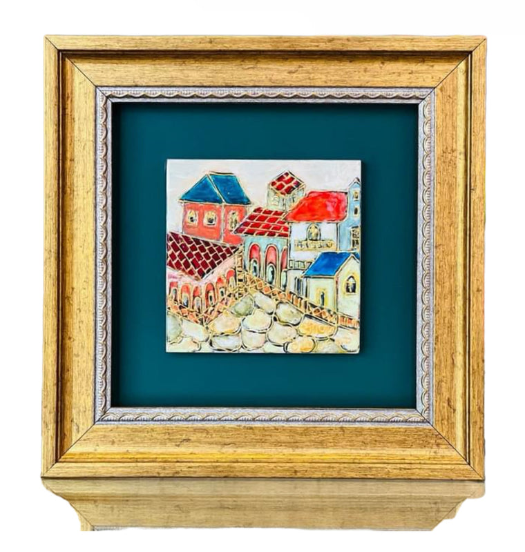 კედლის ხელნაკეთი სურათი - თბილისური სახლები