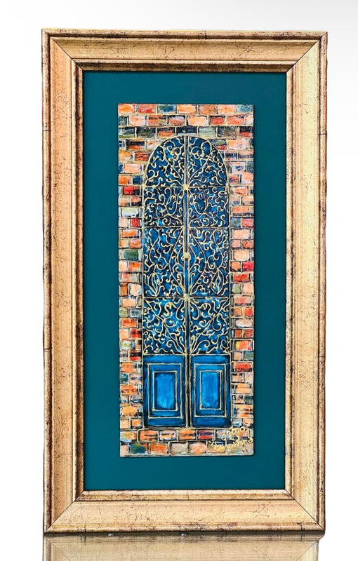 კედლის ხელნაკეთი სურათი - თბილისური ეზო