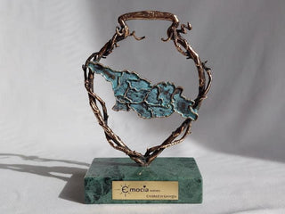 ბრინჯაოს  სუვენირი - ქვებრი, ვაზი, საქართველოს რუქა