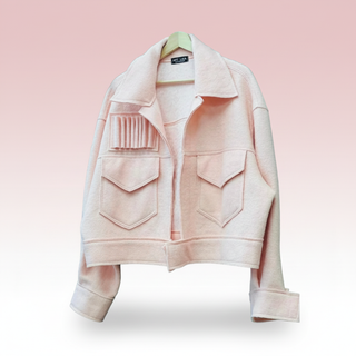 მოკლე ჩოხა - Art Lika - ღია ვარდისფერი ფონით