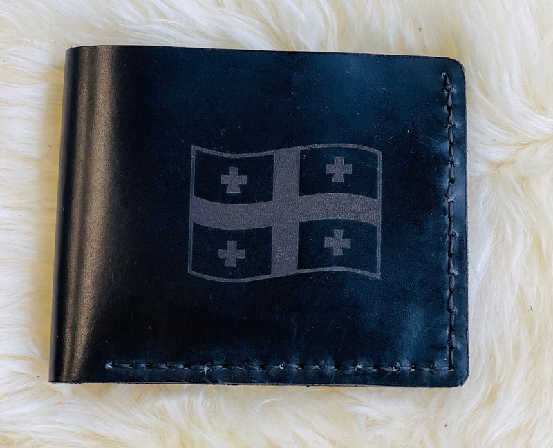 ხელნაკეთი ტყავის საფულე