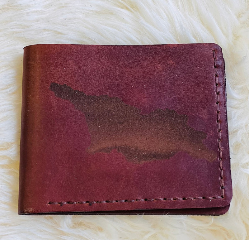 ხელნაკეთი ტყავის  საფულე