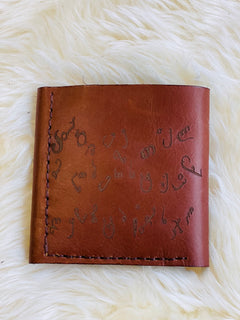 ხელნაკეთი ტყავის  საფულე