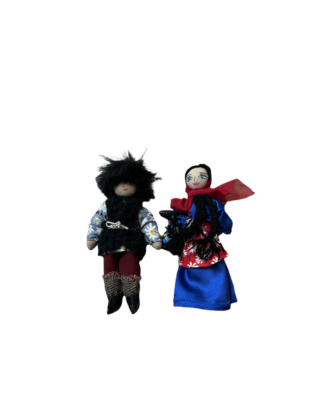 ხელნაკეთი თოჯინები ქართული ნაციონალური სამოსით ( საკიდით ) - თუში წყვილი