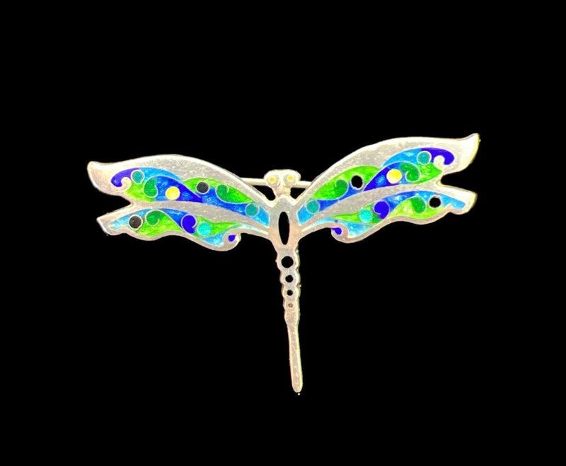 ვერცხლის ბროში მინანქარში