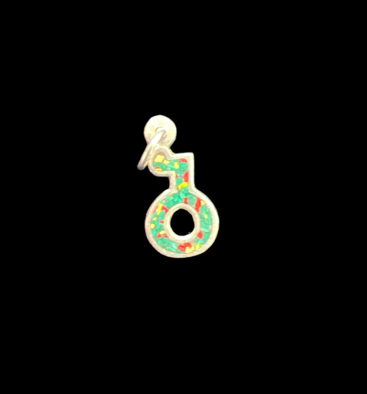 ვერცხლის გულსაკიდი მინანქრით- ქართული ასო "ბ"