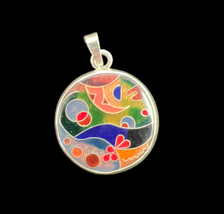 ვერცხლის გულსაკიდი მინანქრით