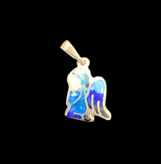 ვერცხლის გულსაკიდი  "ანგელოზი"  მინანქრით