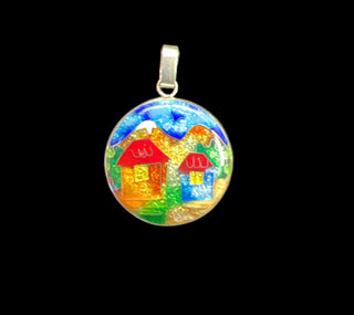 ვერცხლის გულსაკიდი მინანქრით