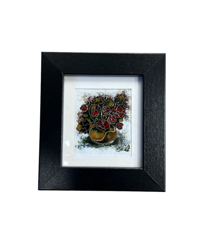 ტიხრული მინანქარი ნახატი "ყვავილები"