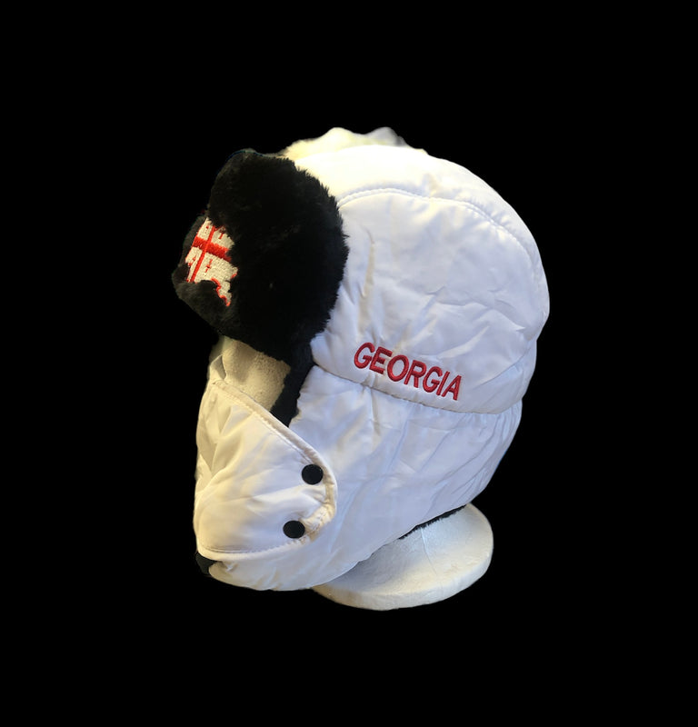 დუტის ყურებიანი, თბილი, ქუდი საქართველოს დროშით