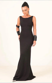 M.G. ელეგანტური  გრძელი კაბა შავი