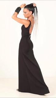 M.G. ელეგანტური  გრძელი კაბა შავი