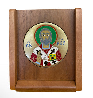 წმ. ნიკოლოზის ხელნაკეთი ხატი, მინანქარში