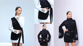 ჩოხა კაბა -გრძელ მკლავიანი, მოკლე კაბა