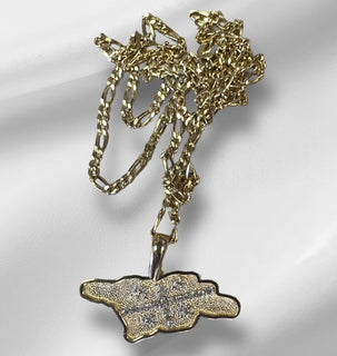 ოქროს მედალიონი საქართველოს რუქა