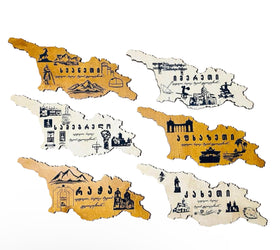 ხის ხელნაკეთი საქართველოს რუქა - სამეგრელო