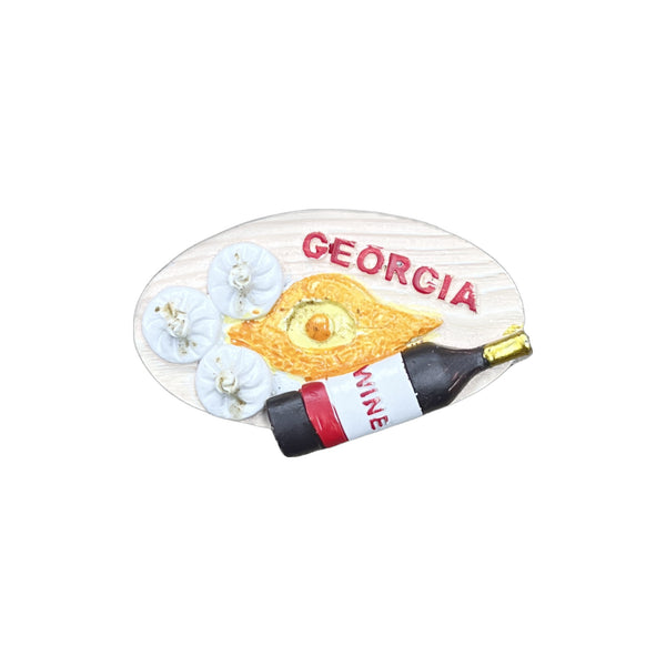 მაგნიტი - Georgia, Georgian Wine, აჭრული ხაჭაპური, ხინკალი